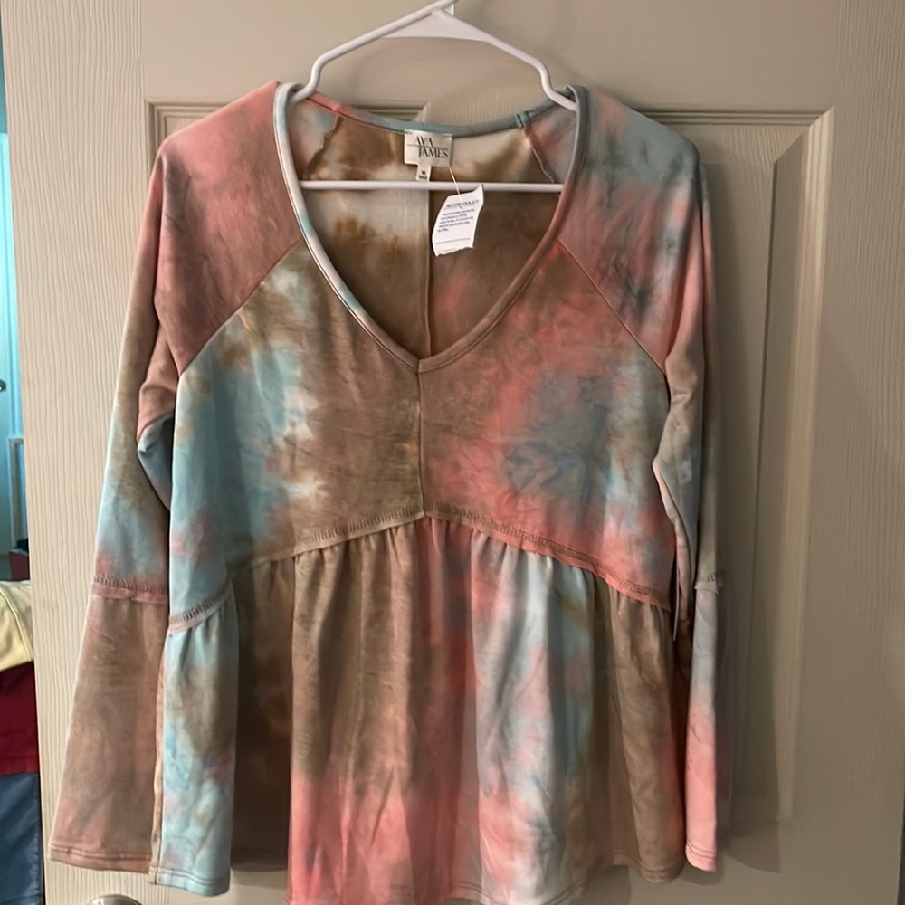 Ava James multicolor top size M long sleeve